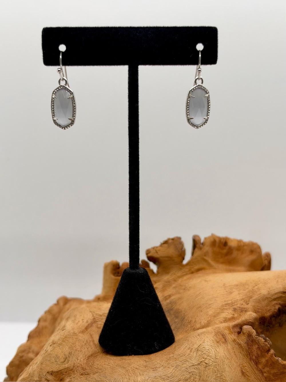 Kendra Scott Silver Lee Smokey Quartz Earrings